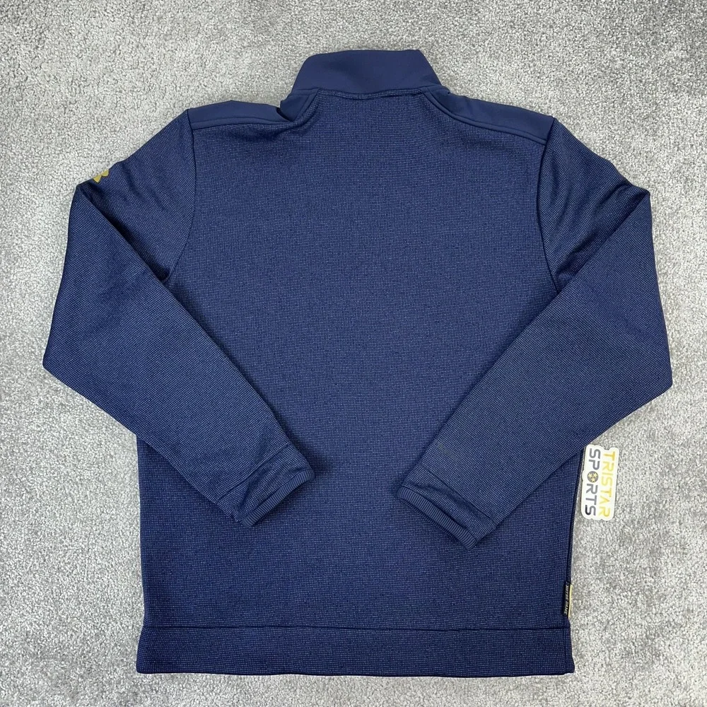 Notre Dame Fighting Irish Pullover Mens Medium Blue 1/4 Zip Under Armour Sweater